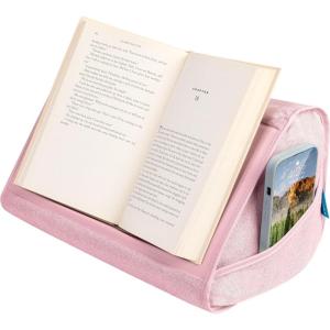 imageLAPGEAR Book Pillow  Lap Reading Cushion with Builtin Book Stand  Fits 6x9 Books amp Similar Sizes  Denim Blue  Style No 33203Pink