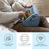 image:imageLAPGEAR Tablet Pillow Stand  11 Slot for iPads Galaxy Tabs Kindles EReaders amp Phones  Cushioned Holder with Storage Pocket amp Handle  Almond  Style No 33107Arrow Stripe