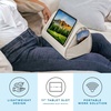 image:imageLAPGEAR Tablet Pillow Stand  11 Slot for iPads Galaxy Tabs Kindles EReaders amp Phones  Cushioned Holder with Storage Pocket amp Handle  Almond  Style No 33107Almond