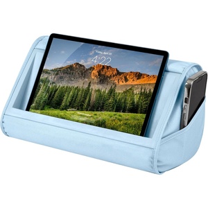image:imageLAPGEAR Tablet Pillow Stand  11 Slot for iPads Galaxy Tabs Kindles EReaders amp Phones  Cushioned Holder with Storage Pocket amp Handle  Almond  Style No 33107Sky Blue