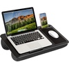 image:imageLAPGEAR Home Office Pro Lap Desk with Wrist Rest Mouse Pad and Phone Holder  Slate Blue  Fits up to 156 Inch Laptops  Style No 91623Black Carbon