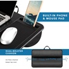 image:imageLAPGEAR Home Office Pro Lap Desk with Wrist Rest Mouse Pad and Phone Holder  Slate Blue  Fits up to 156 Inch Laptops  Style No 91623Black Carbon