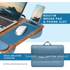 image:imageLAPGEAR Home Office Pro Lap Desk with Wrist Rest Mouse Pad and Phone Holder  Slate Blue  Fits up to 156 Inch Laptops  Style No 91623Espresso Blue