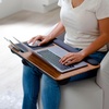 image:imageLAPGEAR Home Office Pro Lap Desk with Wrist Rest Mouse Pad and Phone Holder  Slate Blue  Fits up to 156 Inch Laptops  Style No 91623Espresso Woodgrain