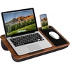 image:imageLAPGEAR Home Office Pro Lap Desk with Wrist Rest Mouse Pad and Phone Holder  Slate Blue  Fits up to 156 Inch Laptops  Style No 91623Espresso Woodgrain