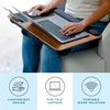image:imageLAPGEAR Home Office Pro Lap Desk with Wrist Rest Mouse Pad and Phone Holder  Slate Blue  Fits up to 156 Inch Laptops  Style No 91623Espresso Woodgrain