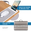 image:imageLAPGEAR Home Office Pro Lap Desk with Wrist Rest Mouse Pad and Phone Holder  Slate Blue  Fits up to 156 Inch Laptops  Style No 91623Oak Woodgrain