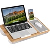 image:imageLAPGEAR Home Office Pro Lap Desk with Wrist Rest Mouse Pad and Phone Holder  Slate Blue  Fits up to 156 Inch Laptops  Style No 91623Oak Woodgrain