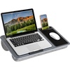 image:imageLAPGEAR Home Office Pro Lap Desk with Wrist Rest Mouse Pad and Phone Holder  Slate Blue  Fits up to 156 Inch Laptops  Style No 91623Silver Carbon