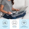 image:imageLAPGEAR Home Office Pro Lap Desk with Wrist Rest Mouse Pad and Phone Holder  Slate Blue  Fits up to 156 Inch Laptops  Style No 91623Silver Carbon