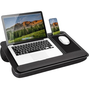 image:imageLAPGEAR Home Office Pro Lap Desk with Wrist Rest Mouse Pad and Phone Holder  Slate Blue  Fits up to 156 Inch Laptops  Style No 91623Black Carbon